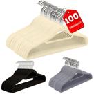100 Cabides Veludo Antiderrapante Fino Economiza Espaço 360 Ganchos Giratórios 42cm