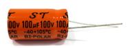 100 Capacitor Bipolar 100X100 100uf 100v para Alto Falante