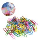 100 Clips Colorido Metal Para Papel Cores Sortidas Prendedor de papel Escolar Escritório Papelaria
