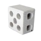 100 Conector Porcelana Tipo Sindal Bipolar Para Fio 6mm 8201
