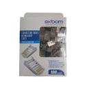 100 Conectores Blindados Rj45 Cristal 8 Vias Cat5e Exbom 100 Conectores Blindados Rj45 Cristal 8 Vias Cat5e Exbom