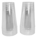 100 Copos Acrilico 300ml Lavável Descartável Cristal