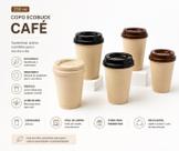 100 Copos Ecológicos Bucks Café 250ml Personalizados Plástico Flexível,Festas,Eventos,
