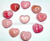 100 Corações Furados para Pingente de Pedra Quartzo Rosa Lapidado Calibrado 24 x 20 MM