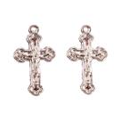 100 Crucifixos Metal em Relevo Dupla Face para Terços