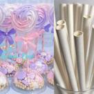 100 Embalagem Cake Box Redonda c/ Canudo - ideal para mesa de centro e enfeite de mesa
