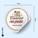 100 etiquetas CUSCUZ em vinil a prova d'água 4x4cm