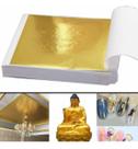 100 Folhas Ouro Comestivel Bolos Bebidas Artesanatos 9x9cm
