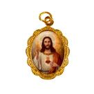 100 Medalhas de Alumínio Sagrado Coração de Jesus - Mod 02