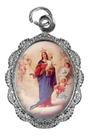 100 Medalhinhas De Alumínio N. S. Auxiliadora Mod.2 Níquel
