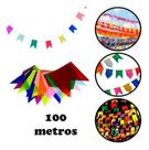 100 Metros Bandeirinha Junina De Seda Bandeirola Araial Festa Julina Festa São João Quermesse - Alja