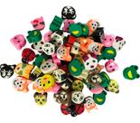 100 Miçangas Colorida Bichos Entremeio Emborrachado Pulseira