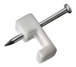 100 Miguelão Grampo 4mm Fixa Fio 10x12 Branco Com Prego Aço 100 Miguelão Grampo 4mm Fixa Fio 10x12 Branco Com Prego Aço