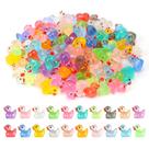 100 Mini Patinhos de Resina JWAJWY que Brilham no Escuro, 20 Cores
