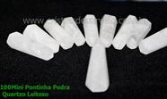 100 Mini Pontinhas de Quartzo Branco e Quartzo Leitoso Lapidado - Tamanho 2,5 cm 100 Mini Pontinhas de Quartzo Branco e Quartzo Leitoso Lapidado - Tamanho 2,5 cm