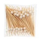 100 Palitos Bambu Descartáveis Para Petiscos - Pérola Branco