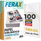 100 Papel Sublimatico Azul 100g A4 - Para Impressora Jato de Tinta