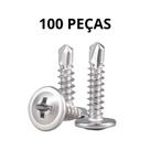 100 Parafusos Auto Brocante Flangeado Inox 4,2x13