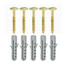 100 Parafusos Chip Flangeado 5,0x50 + 100 Buchas Nylon 8mm