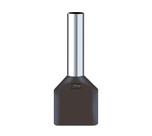 100 PÇ Terminal tubolar duplo de pino reto 2x1,5mm² preto FÓTON