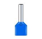 100 PÇ Terminal tubolar duplo de pino reto 2x2,5mm² azul FÓTON