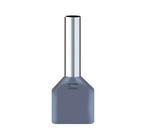 100 PÇ Terminal tubolar duplo de pino reto 2x4mm² cinza FÓTON