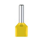 100 PÇ Terminal tubolar duplo de pino reto 2x6mm² amarelo FÓTON