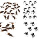 100 Pçs De Terror C/ 50 Mini Aranhas E 50 Baratas Fake Festas Pegadinha Decoração