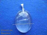100 Pingentes de Cabochão de Cristal Natural em Pino Banhado a Prata - Quartzo Transparente 100 Pingentes de Cabochão de Cristal Natural em Pino Banhado a Prata - Quartzo Transparente
