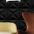 100 Placas PVC 3d Revestimento de Parede Decorativa Estrelar Alto relevo Preto Quarto Sala Cozinha 25cm x 25cm