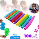 100 Poptube Tubo Fidget Tube Toys Folding Pop It Cor Colorido