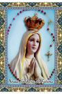 100 Santinhos N S Nossa Senhora de Fátima (oração no verso) - 7x10 cm