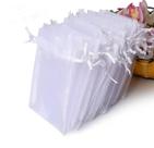 100 saquinhos de organza 9x12 Branco