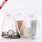 100 Saquinhos Tule Organza Fita Cetim Branco 12x17 Cm