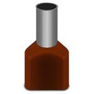 100 Terminal Pré-Isolado Tubular Duplo 10mm² Marrom TE1014