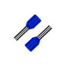 100 Terminal Tubular Ilhós De Emenda Isolada Azul 2,50mm