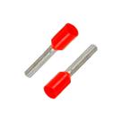 100 Terminal Tubular Ilhós De Emenda Isolada Vermelho 1,00mm