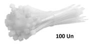 100 Un Cinta Plastica Nylon 10cm X 2,5mm Branca Hellermann