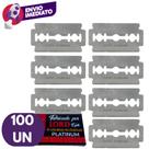 100 Un. Lâmina Barbear Lord Platinum Para Barbeador Navalha Barbeiro Barba Cabelo Barbearia