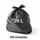 100 Un Saco De Lixo 20l Preto