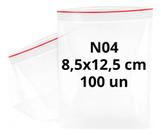 100 Un Saco Zip Inoven N4 8,5x12,5cm