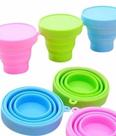 100 Uni Copo Dobrável De Silicone Retrátil Dobrável 150ml