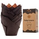 100 unidades de forros grandes de cupcake de tulipa marrom Bake Choice de 6 cm