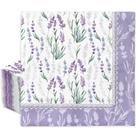 100 unidades de guardanapos de papel descartáveis, lavanda, floral, 33x33 cm