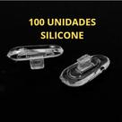 100 Unidades de Plaquetas de SILICONE / PVC Transparente para Óculos / Base ENCAIXE