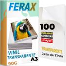 100 Vinil Adesivo Transparente A3 - Impressora Jato De Tinta