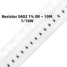100pcs Resistores SMD 0402 De 0R a 10M 1/16W Com Tolerância De 1% Pacote De Valores Sortidos