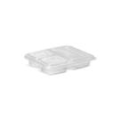 100un Bandeja Refeição com 3 Divisórias 810ml G323 Transparente Freezer Microondas Galvanotek