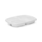 100un Bandeja Refeição com 3 Divisórias 850ml G331 Branco Freezer Microondas Galvanotek