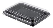 100un Embalagem P/ Sushi Combinado 04 C/ Tampa Jf Pack Cor Preta